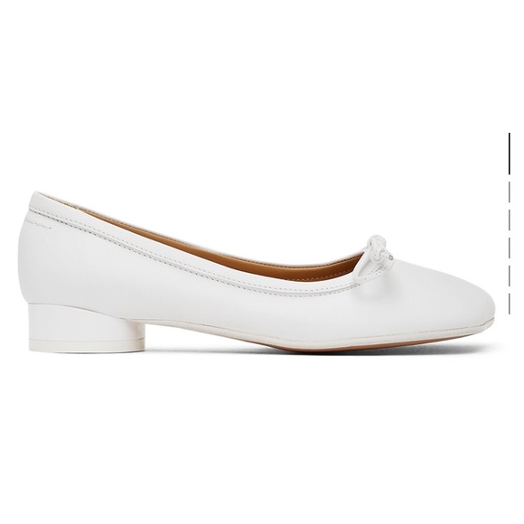 MM6 Maison Margiela White Leather Ballet Flats - Picture 2 of 4
